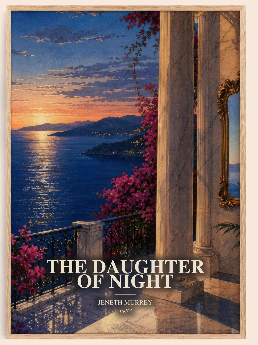 The daughter of night watercolour book poster by Jeneth Murrey – framed literary art print