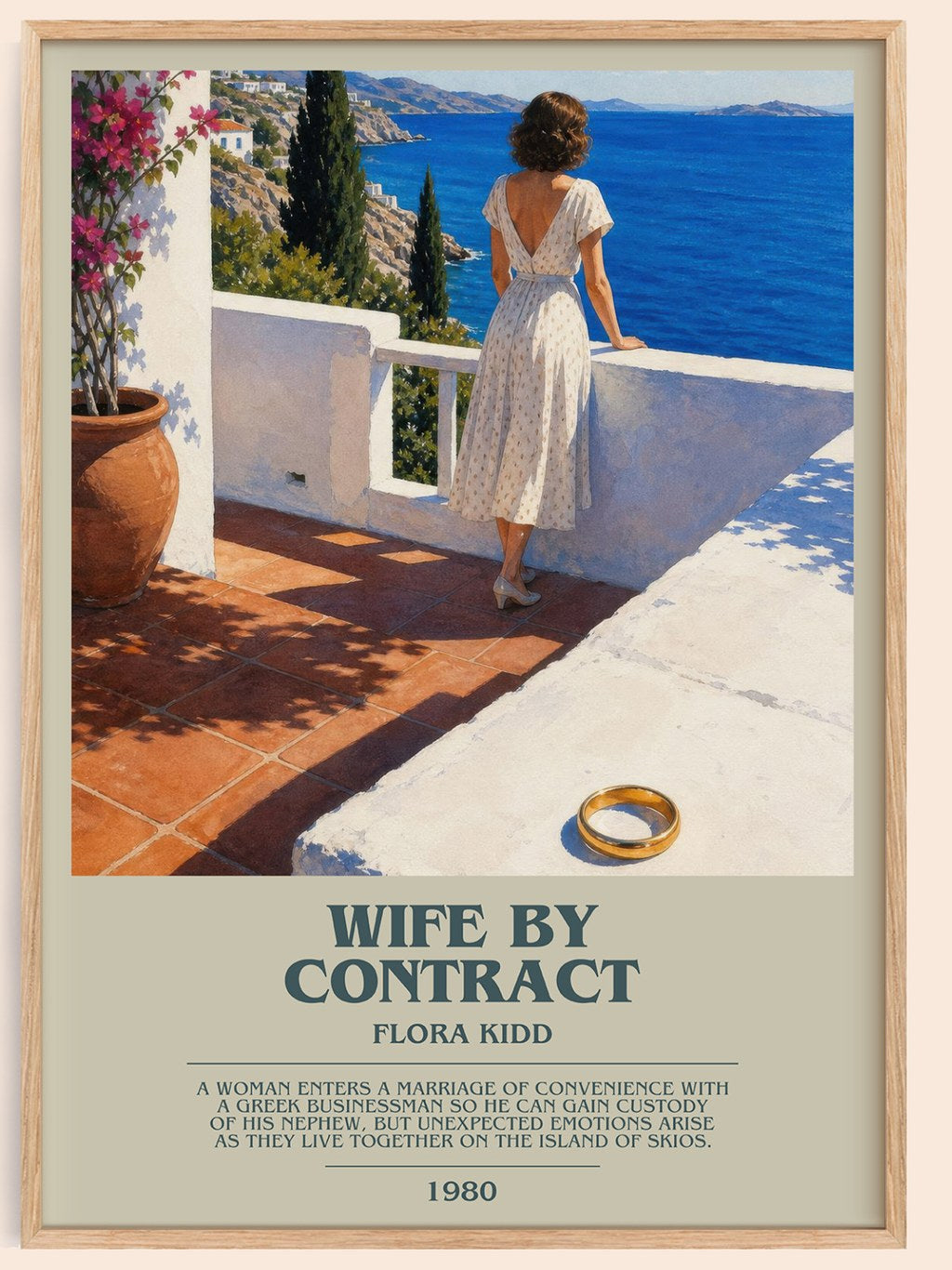 Wife by Contract bookish book poster by Flora Kidd – framed literary art print