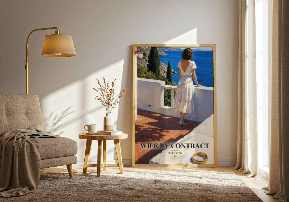 Wife by Contract watercolour print in frame leaning in hallway – romance wall art