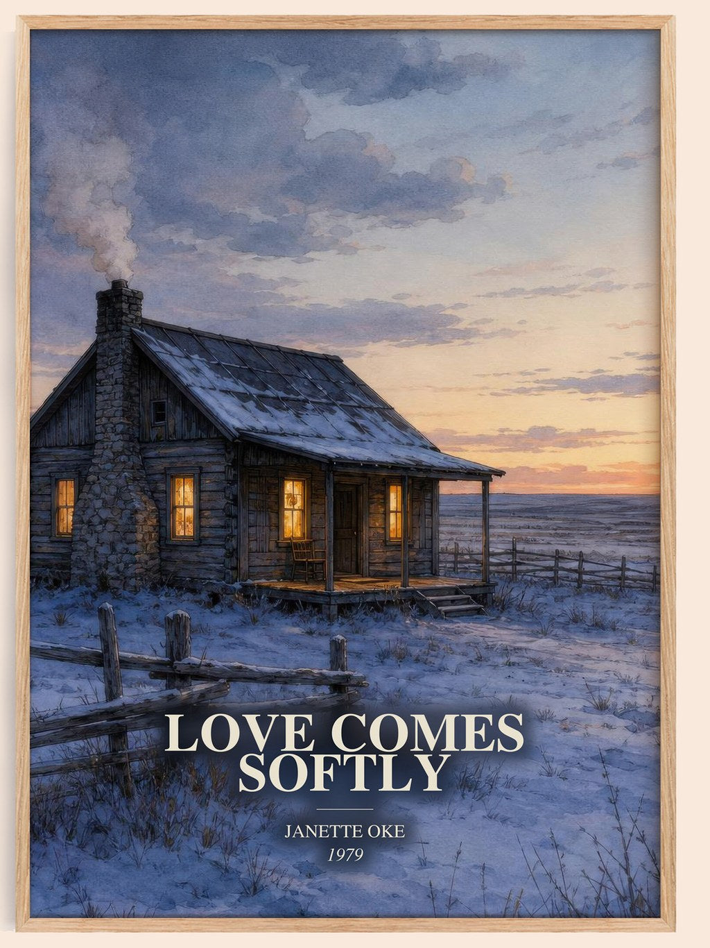 Love Comes Softly watercolour book poster by Janette Oke – framed literary art print