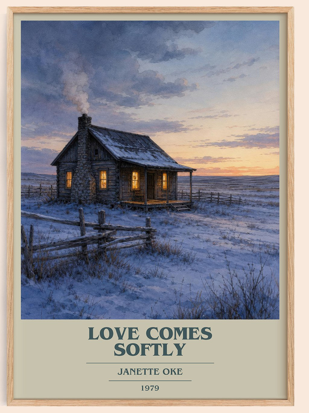 Love Comes Softly book cover book poster by Janette Oke – framed literary art print