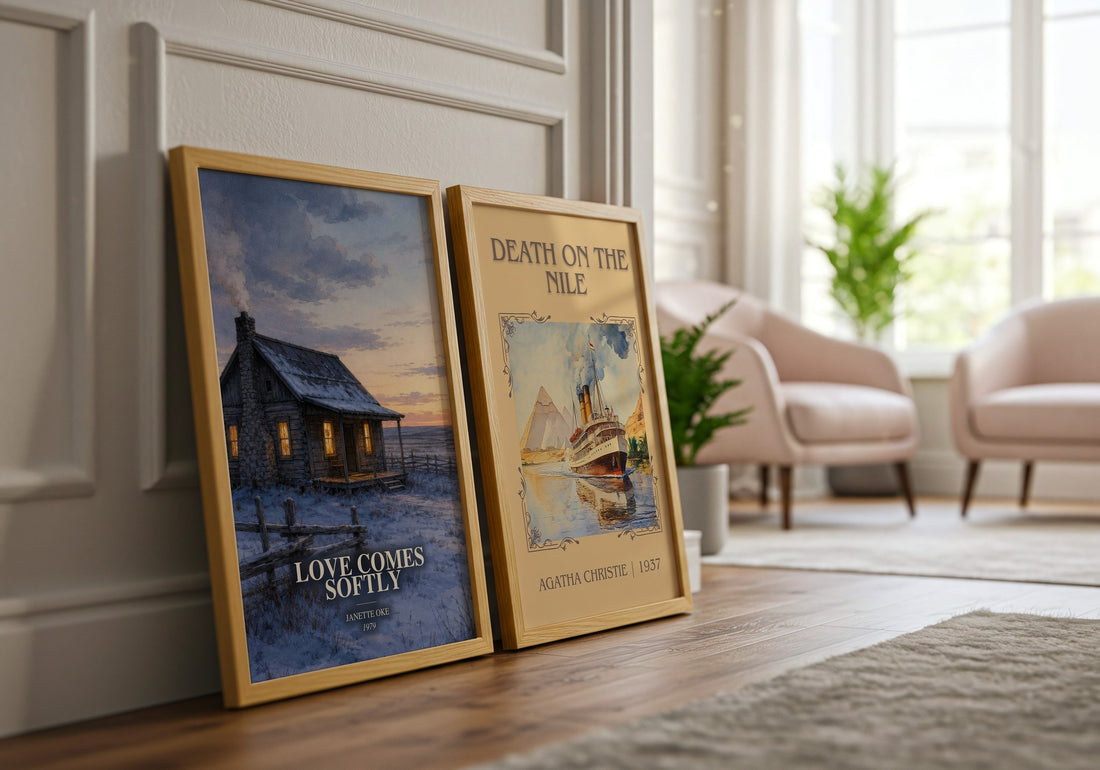 Love Comes Softly watercolour print framed by window – literary home decor