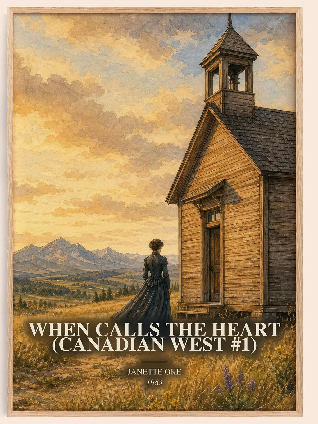 When Calls the Heart (Canadian West #1) watercolour book poster by Janette Oke – framed literary art print