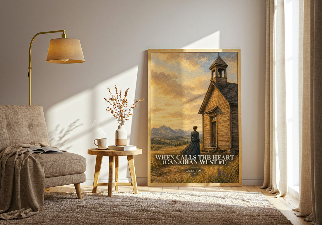 When Calls the Heart (Canadian West #1) watercolour print in frame leaning in hallway – romance wall art