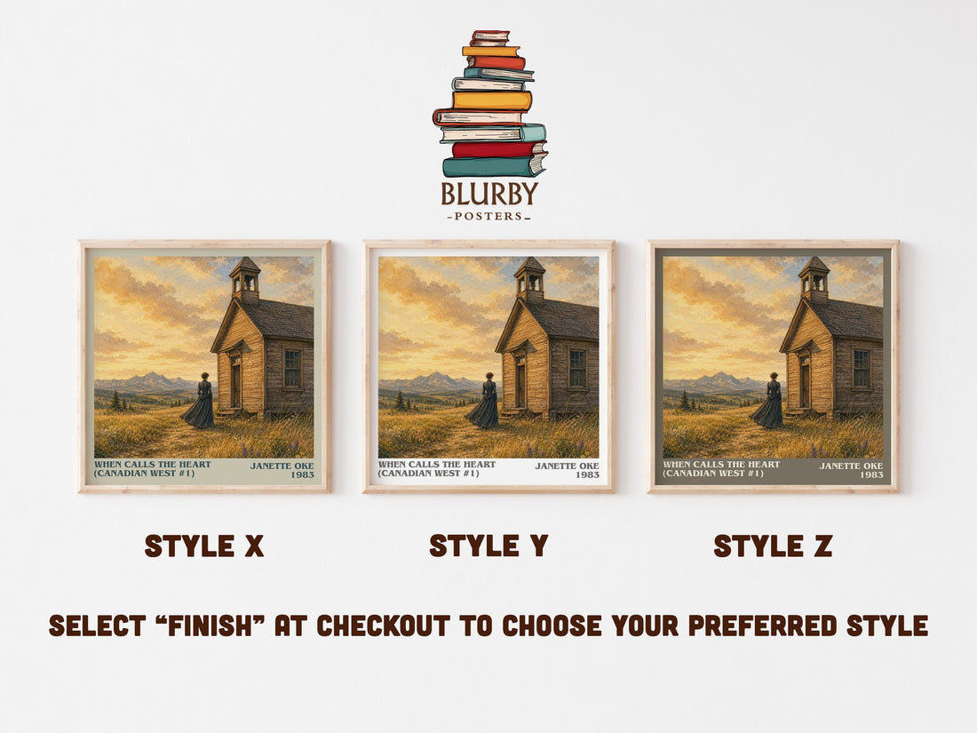 When Calls the Heart (Canadian West #1) literary print in frame leaning in hallway – romance wall art (mockup)