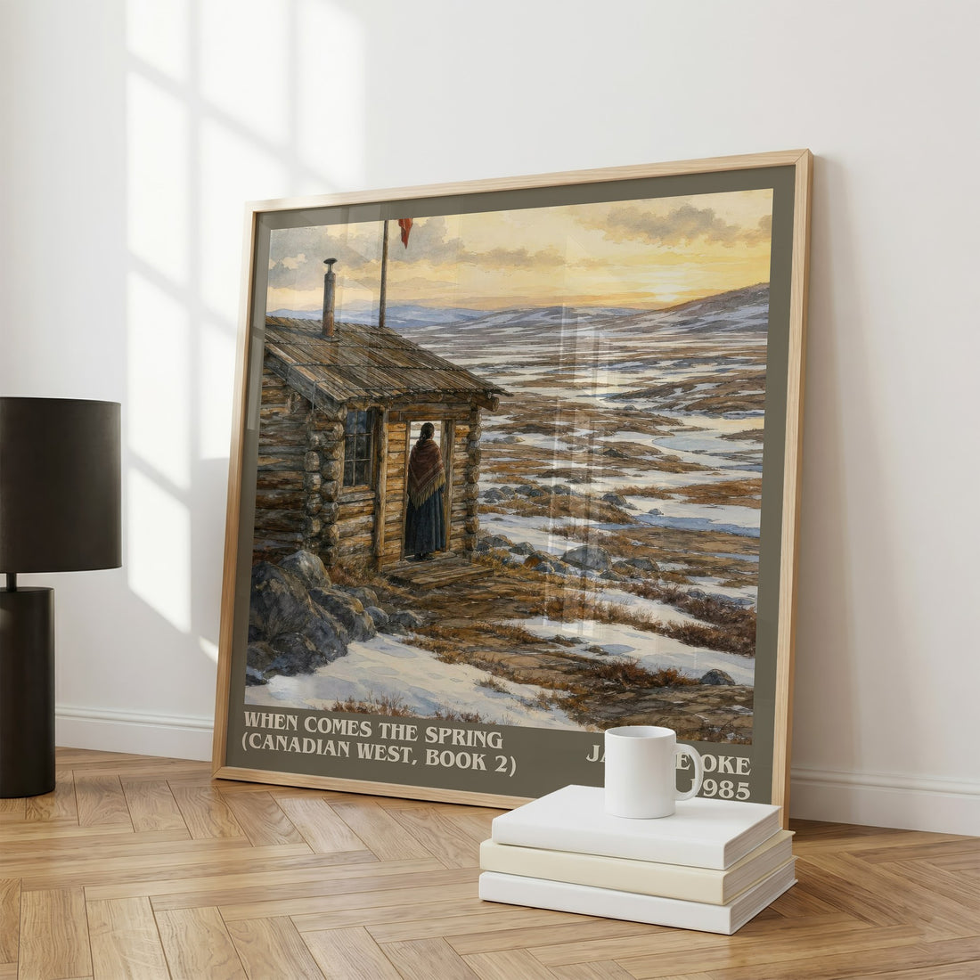 When Comes the Spring (Canadian West, Book 2) literary print framed by window – literary home decor