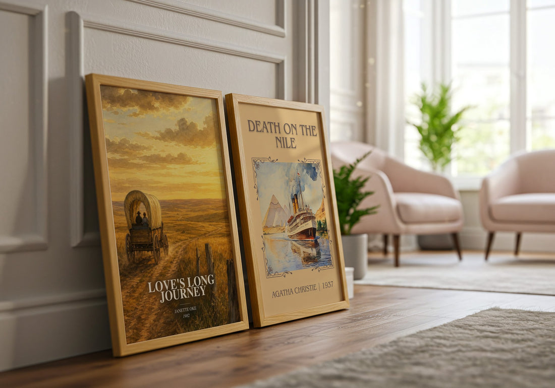 Love's long journey watercolour print framed by window – literary home decor