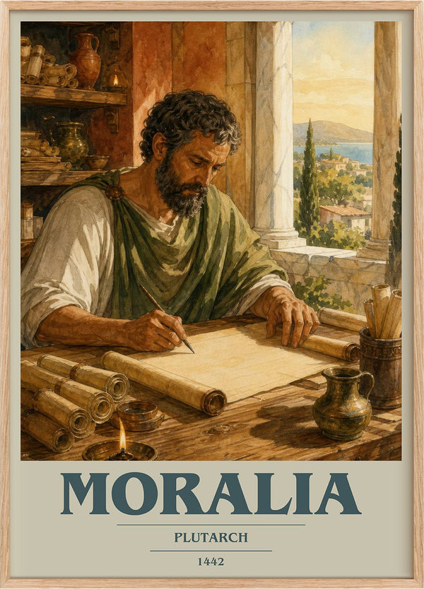 Moralia Book Cover Poster by Plutarch