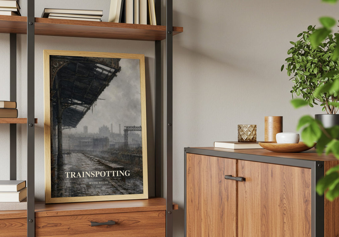Trainspotting book watercolour illustration paper finish options – matte satin gloss