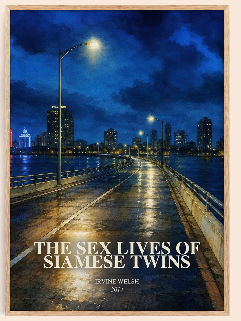 The Sex Lives Of Siamese Twins watercolour book poster by Irvine Welsh – framed literary art print