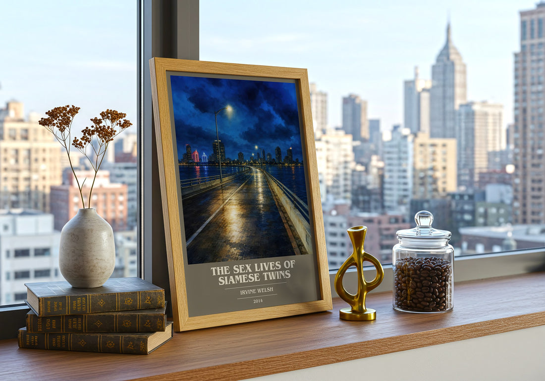 The Sex Lives Of Siamese Twins book cover print framed by window – literary home decor