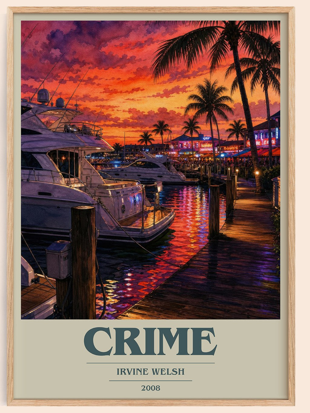 Crime book cover book poster by Irvine Welsh – framed literary art print