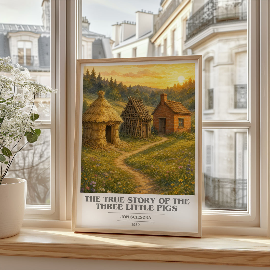 The True Story of the Three Little Pigs book cover poster colour and style options – Jon Scieszka book art