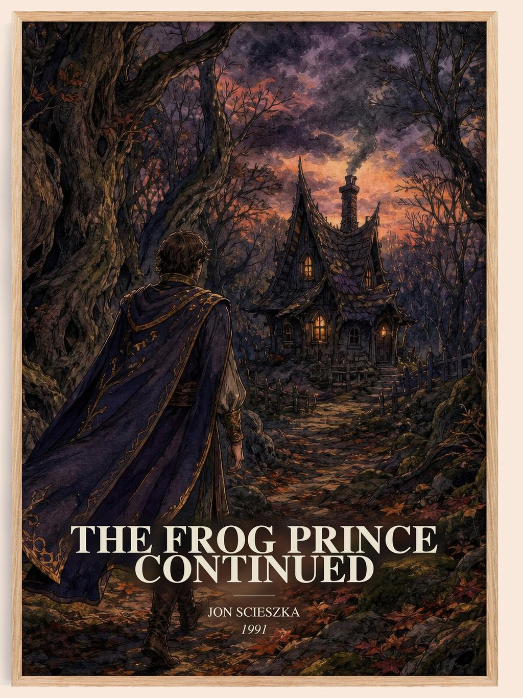 The Frog Prince Continued watercolour book poster by Jon Scieszka – framed literary art print