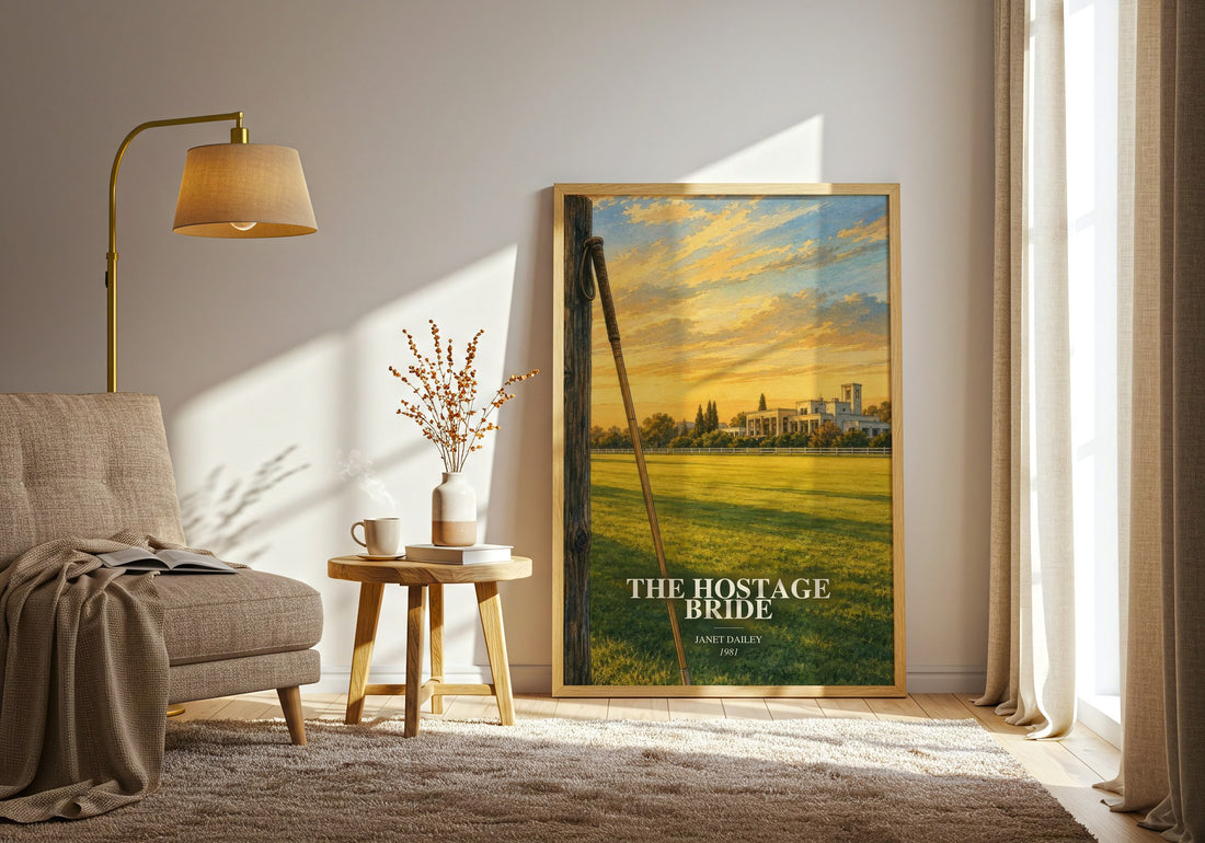 The Hostage Bride watercolour print in frame leaning in hallway – romance wall art