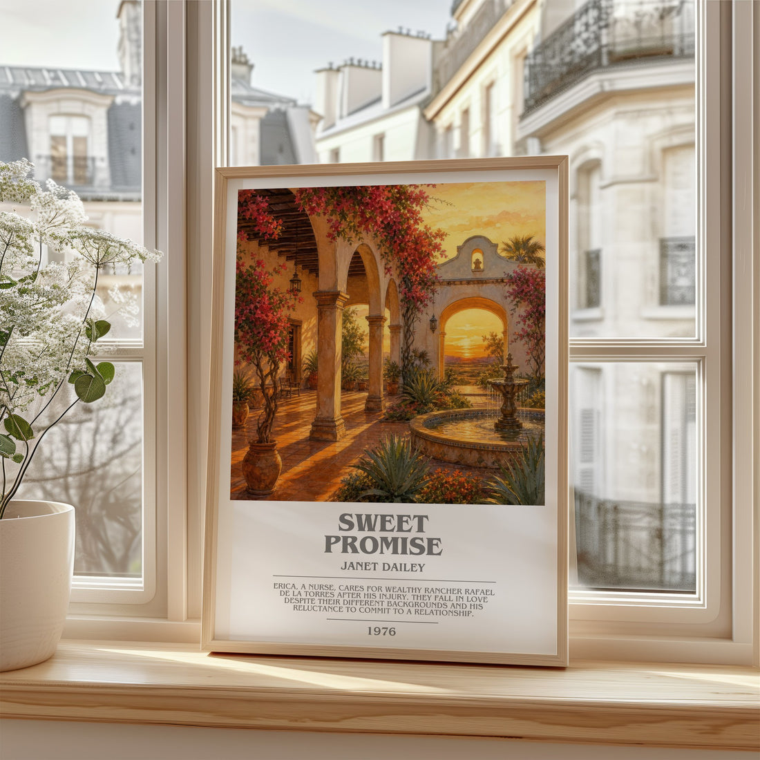 Sweet Promise bookish poster colour and style options – Janet Dailey book art