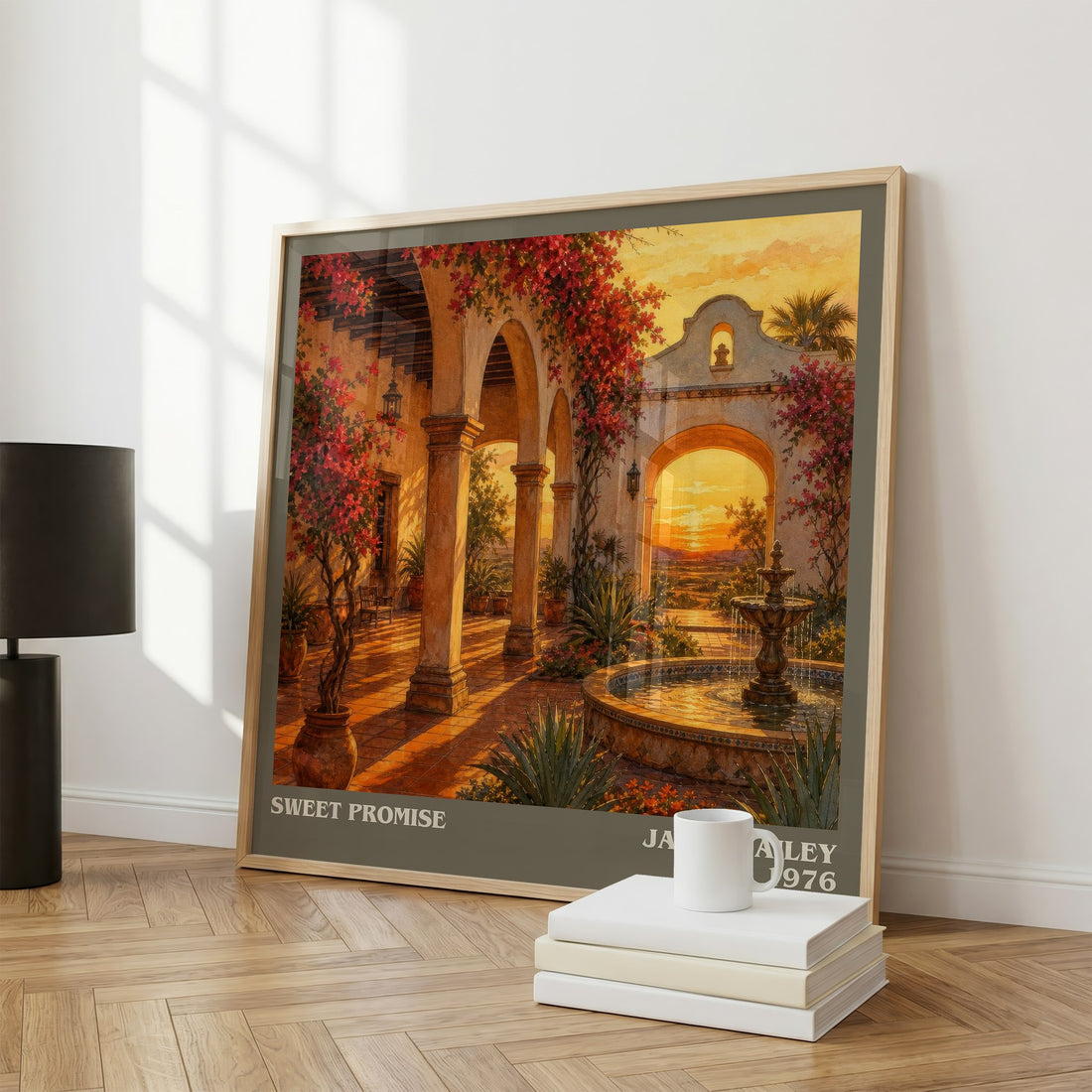 Sweet Promise literary print framed by window – literary home decor