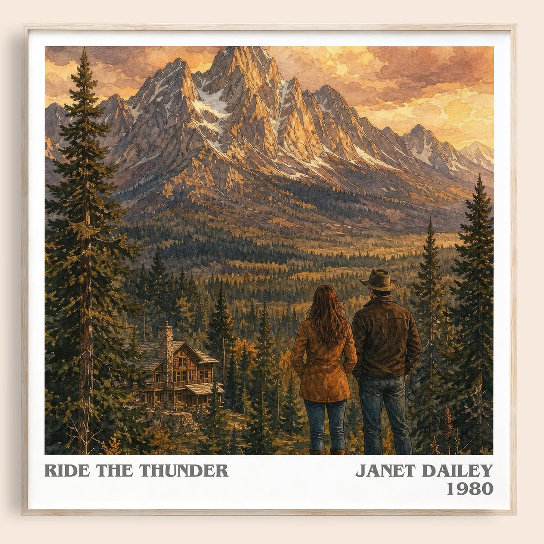 Ride the thunder literary book poster by Janet Dailey – framed literary art print