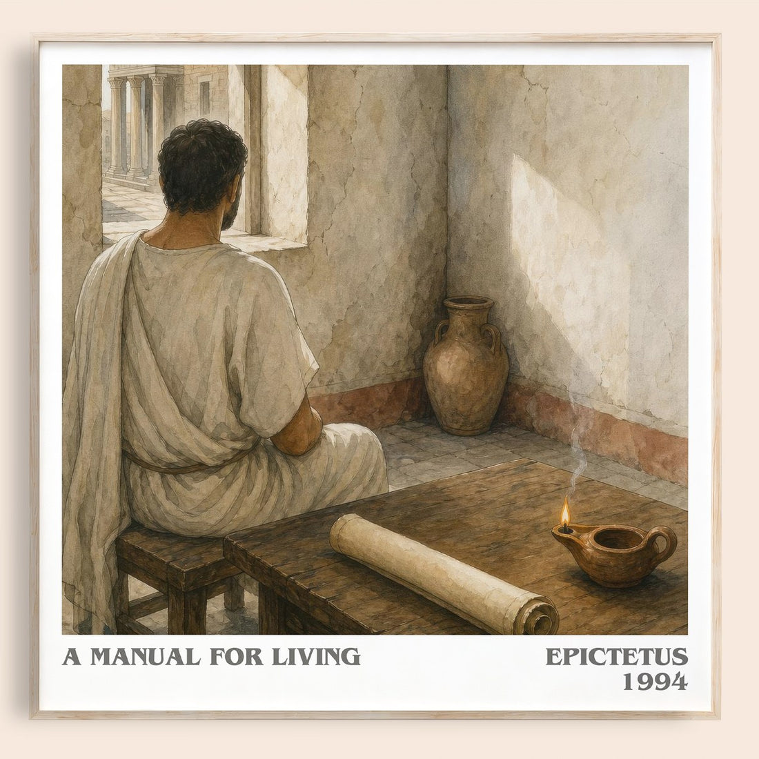 A manual for living literary book poster by Epictetus – framed literary art print