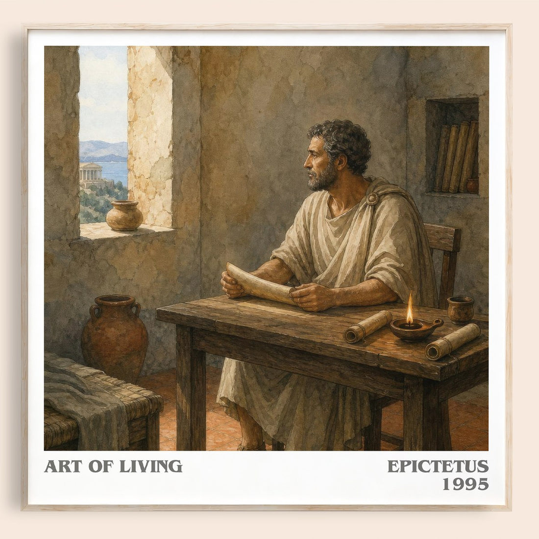 Art of Living literary book poster by Epictetus – framed literary art print