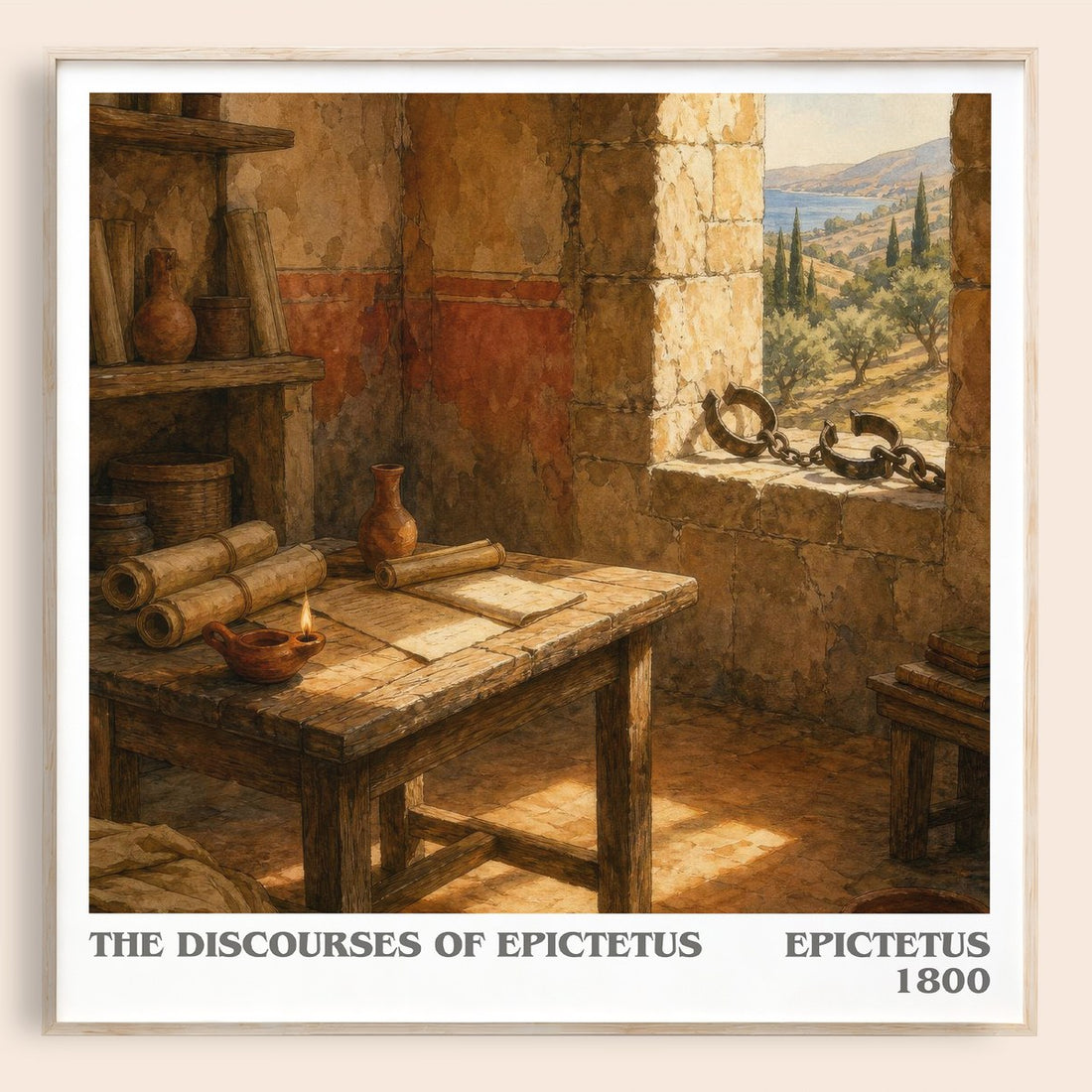 The discourses of Epictetus literary book poster by Epictetus – framed literary art print
