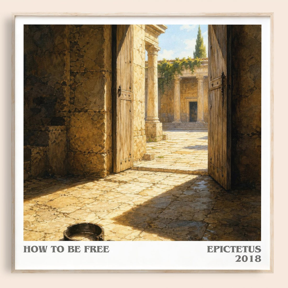How to Be Free literary book poster by Epictetus – framed literary art print