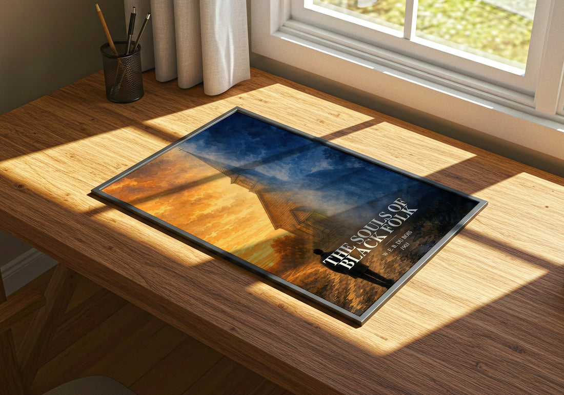 The Souls of Black Folk watercolour book poster framed on wall – non fiction wall art
