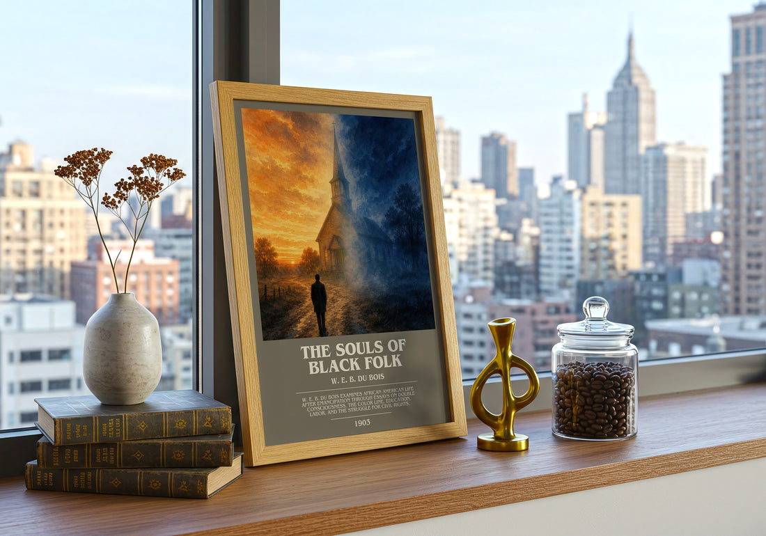 The Souls of Black Folk bookish print framed by window – literary home decor