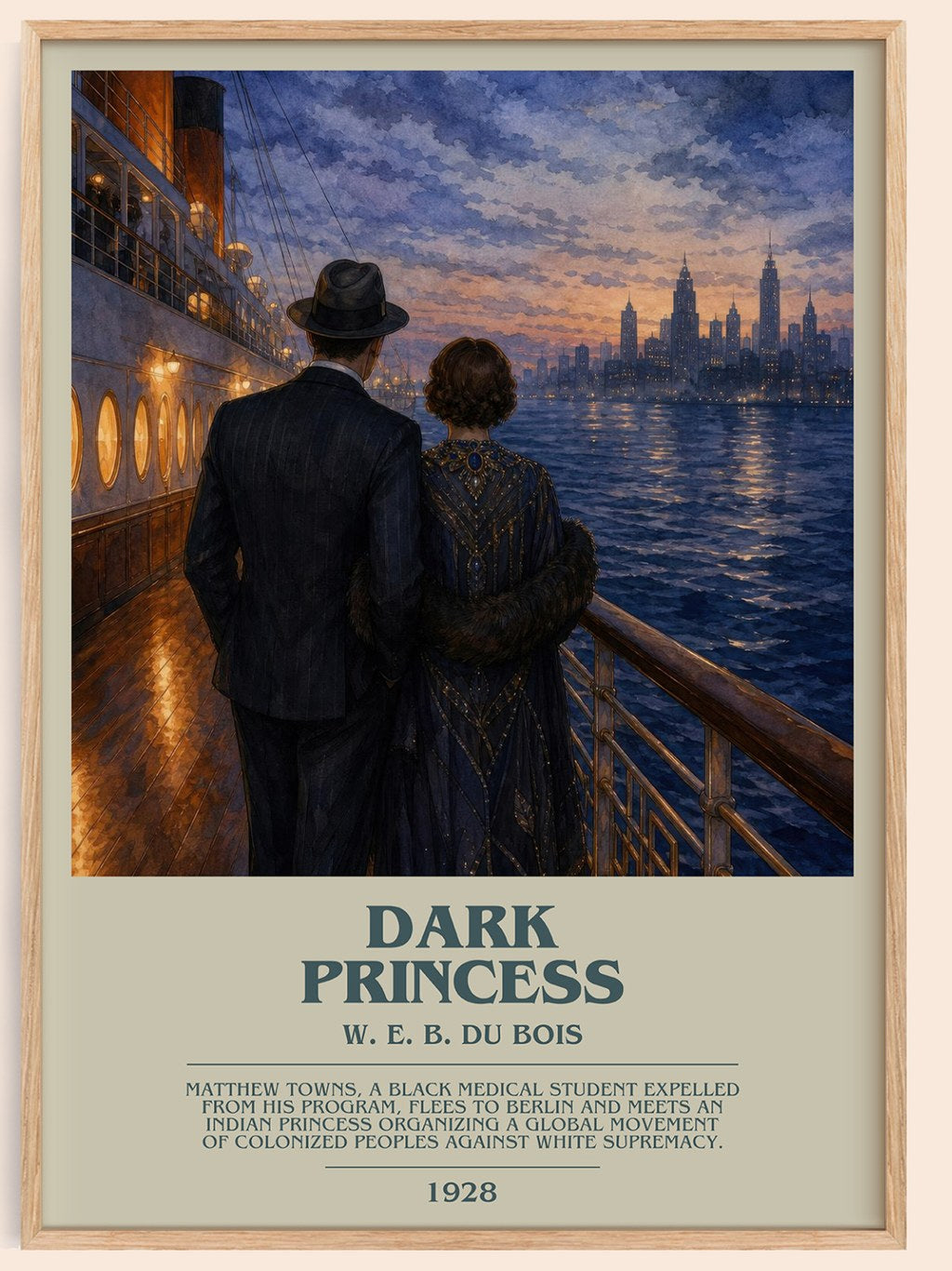 Dark princess bookish book poster by W. E. B. Du Bois – framed literary art print