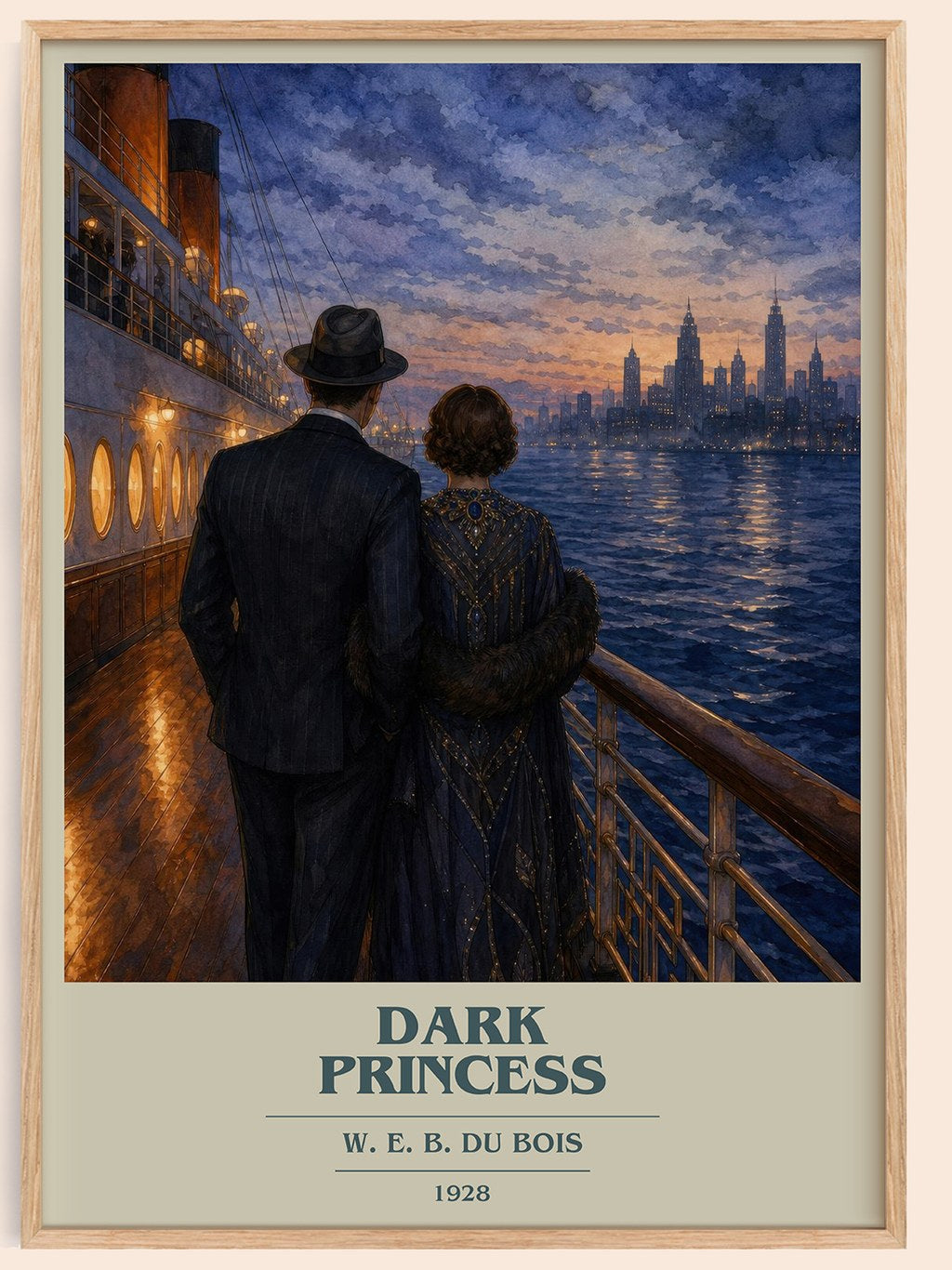 Dark princess book cover book poster by W. E. B. Du Bois – framed literary art print