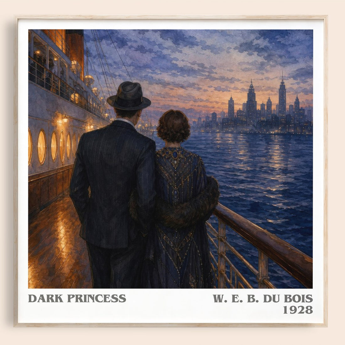 Dark princess literary book poster by W. E. B. Du Bois – framed literary art print