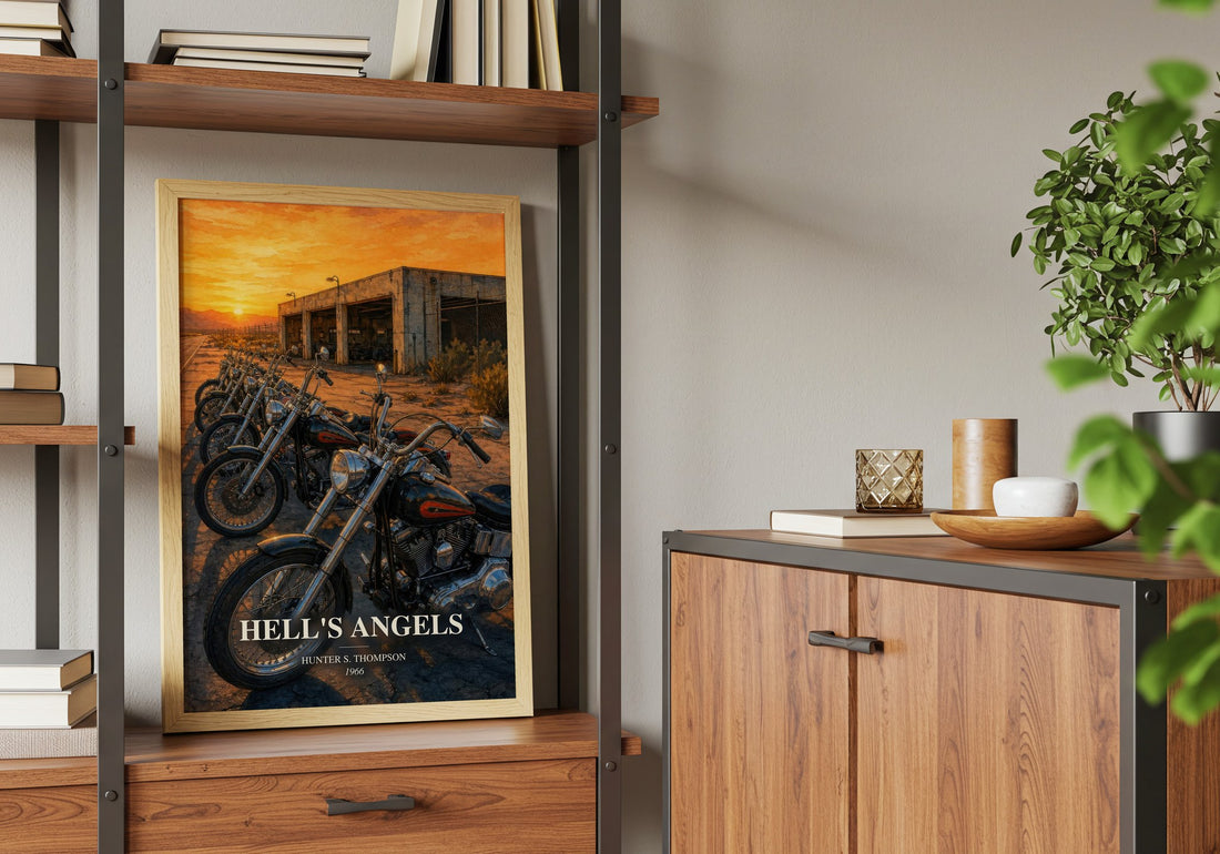 Hell's Angels book watercolour illustration paper finish options – matte satin gloss