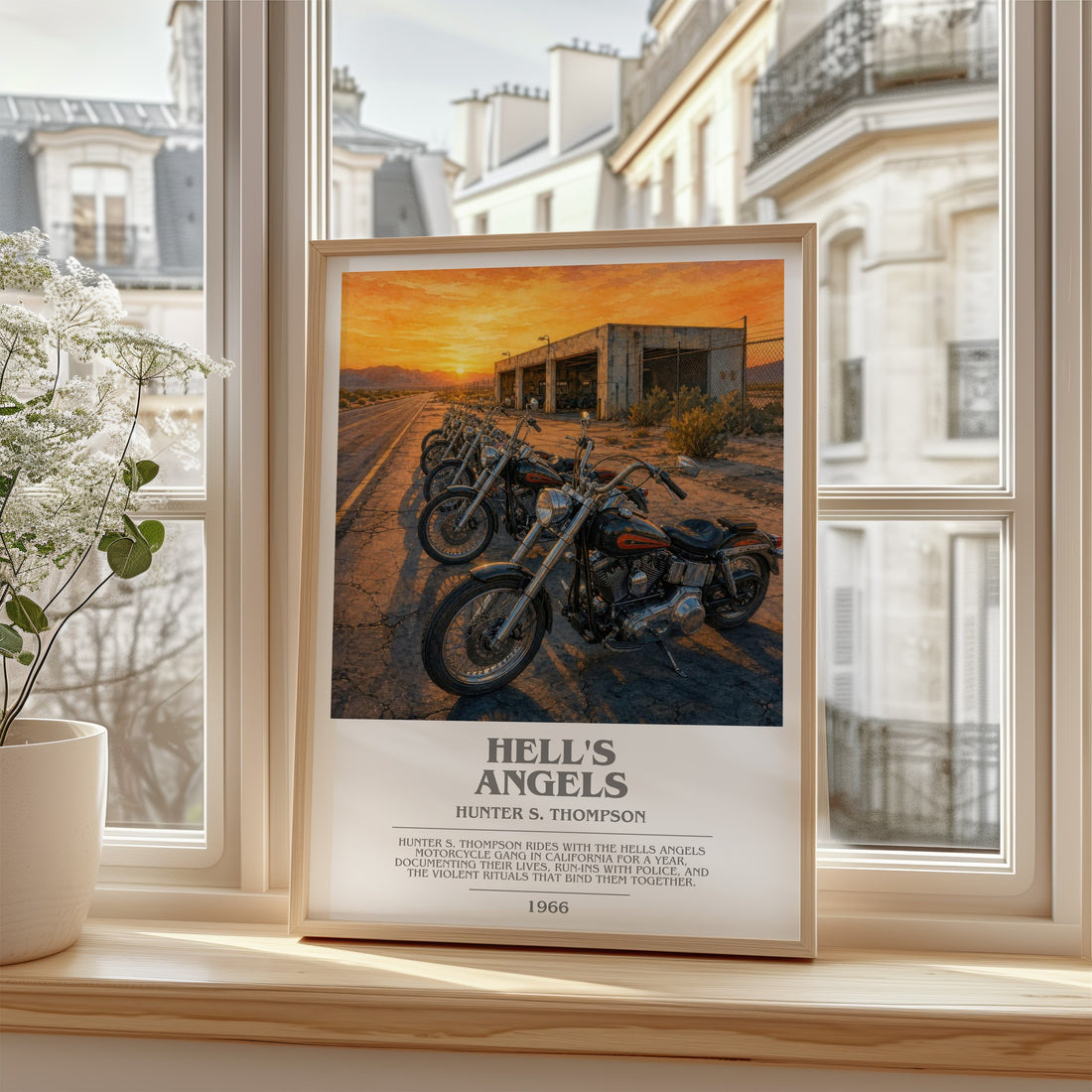 Hell's Angels bookish poster colour and style options – Hunter S. Thompson book art
