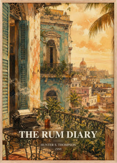 The Rum Diary Book Watercolour Illustration by Hunter S. Thompson