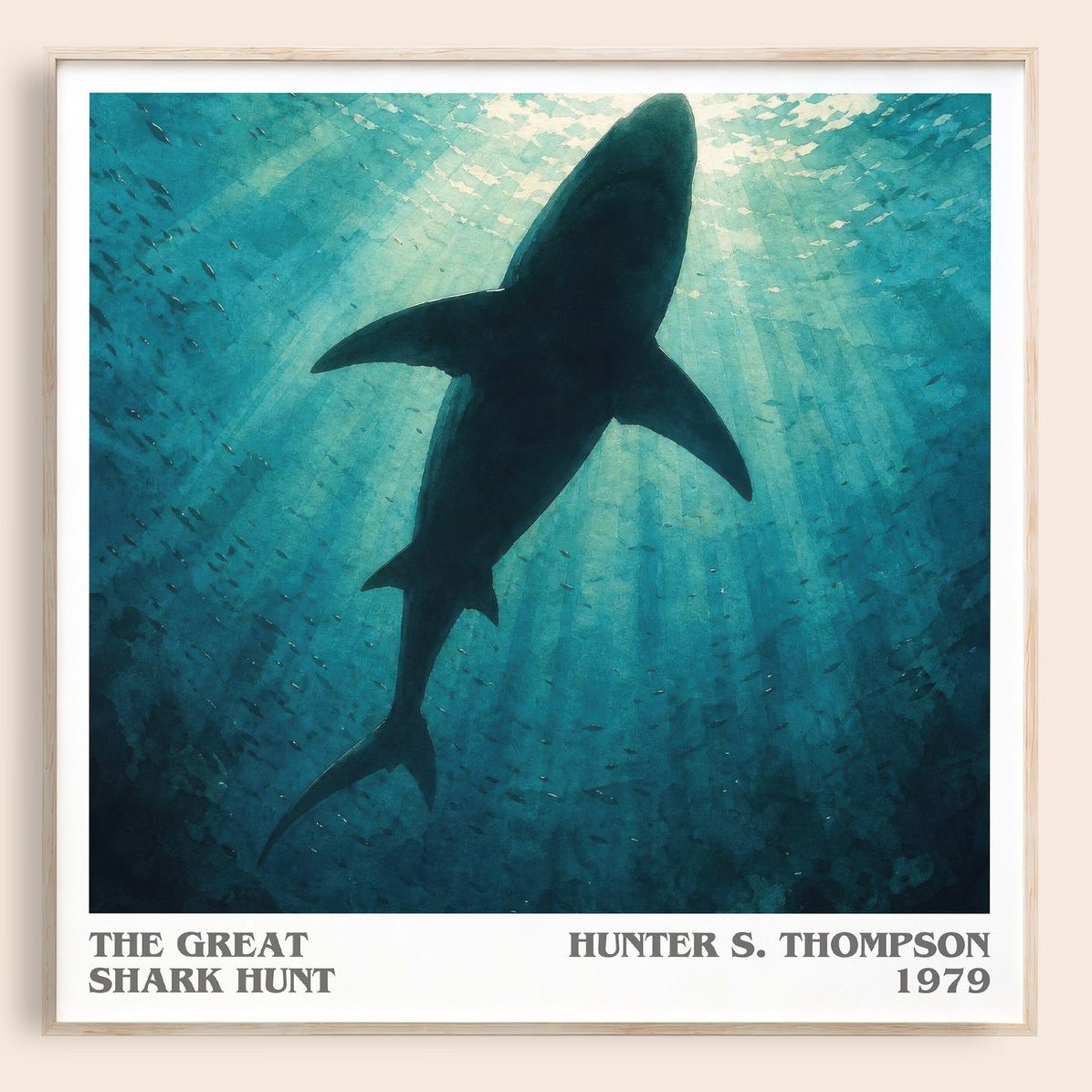 The great shark hunt literary book poster by Hunter S. Thompson – framed literary art print