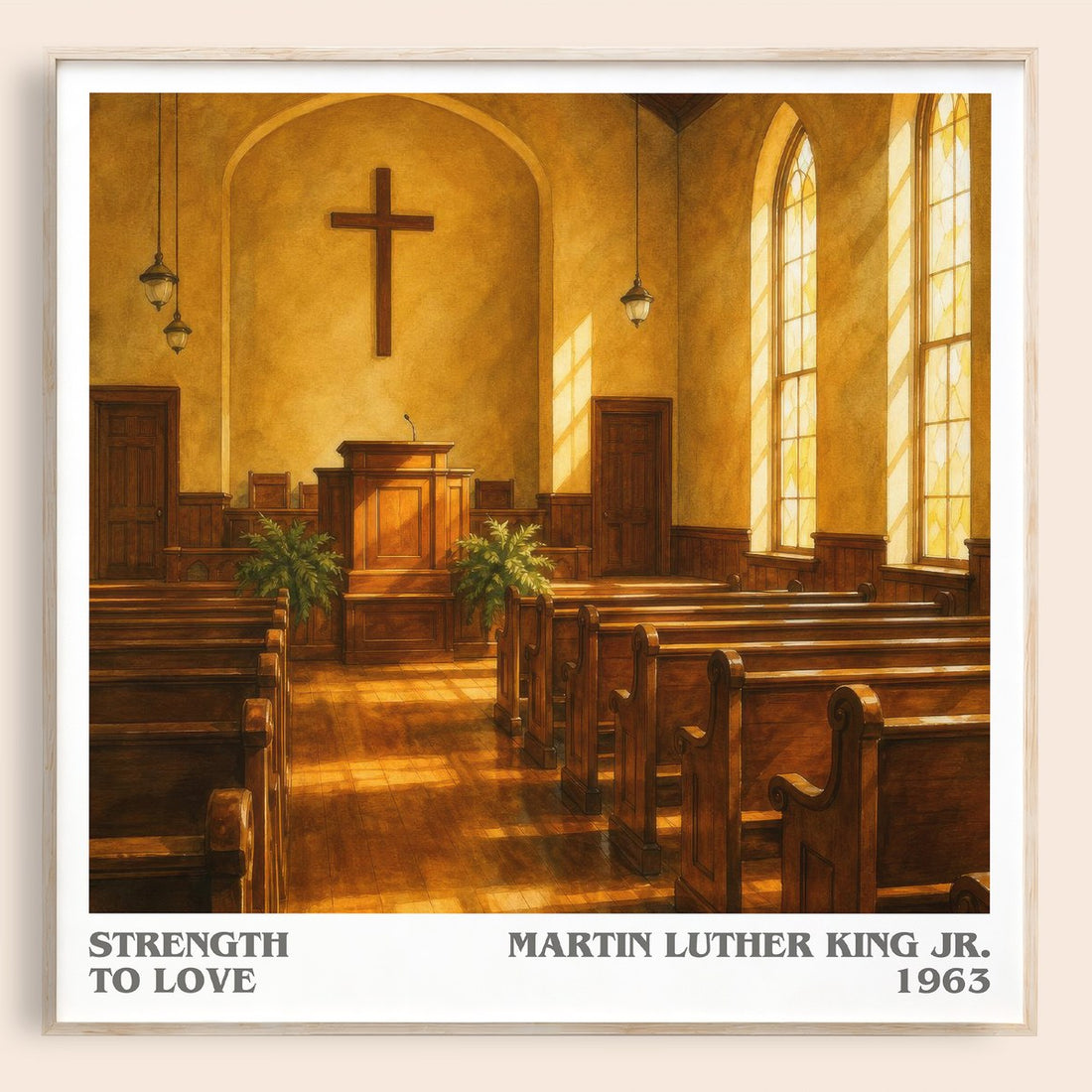 Strength to love literary book poster by Martin Luther King Jr. – framed literary art print