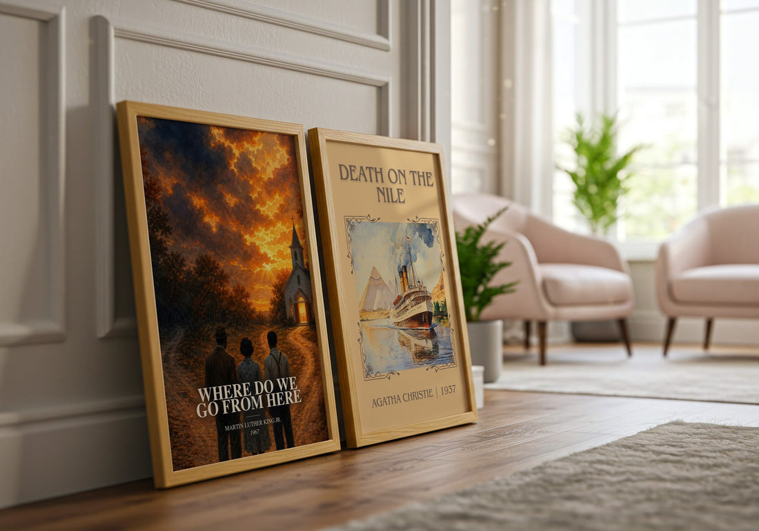 Where do we go from here watercolour print framed by window – literary home decor