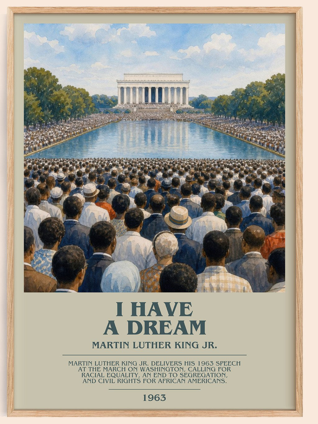 I have a dream bookish book poster by Martin Luther King Jr. – framed literary art print