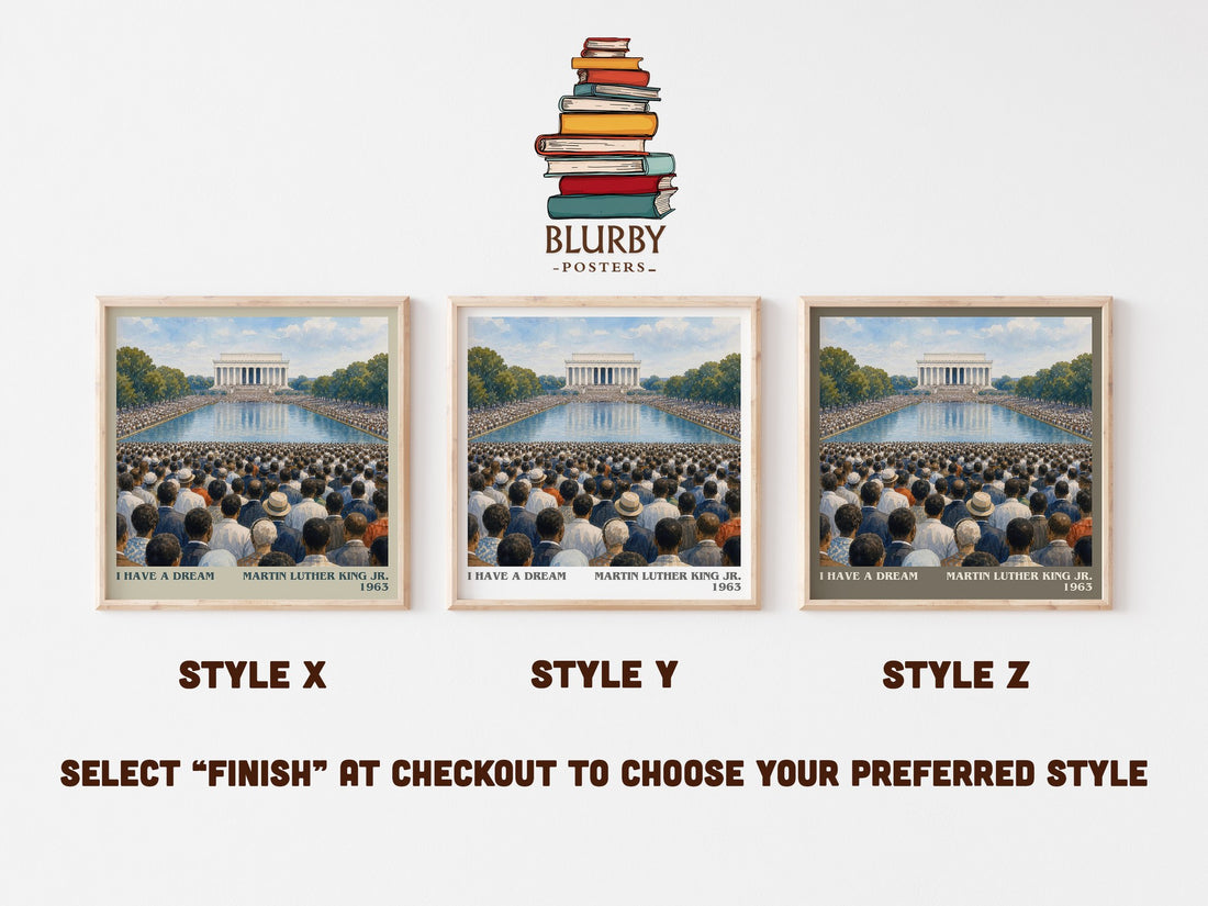 I have a dream literary print in frame leaning in hallway – non fiction wall art (mockup)