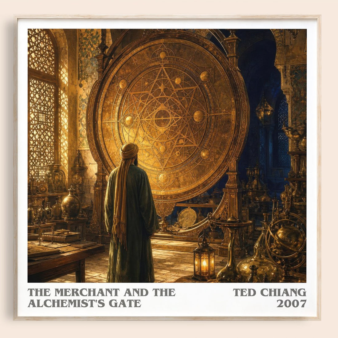 The Merchant and the Alchemist's Gate literary book poster by Ted Chiang – framed literary art print