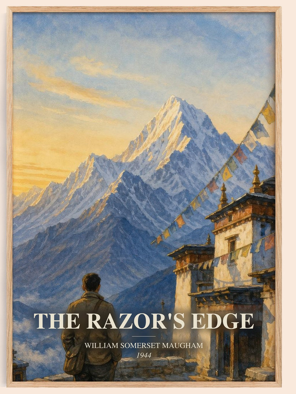 The Razor's Edge watercolour book poster by William Somerset Maugham – framed literary art print