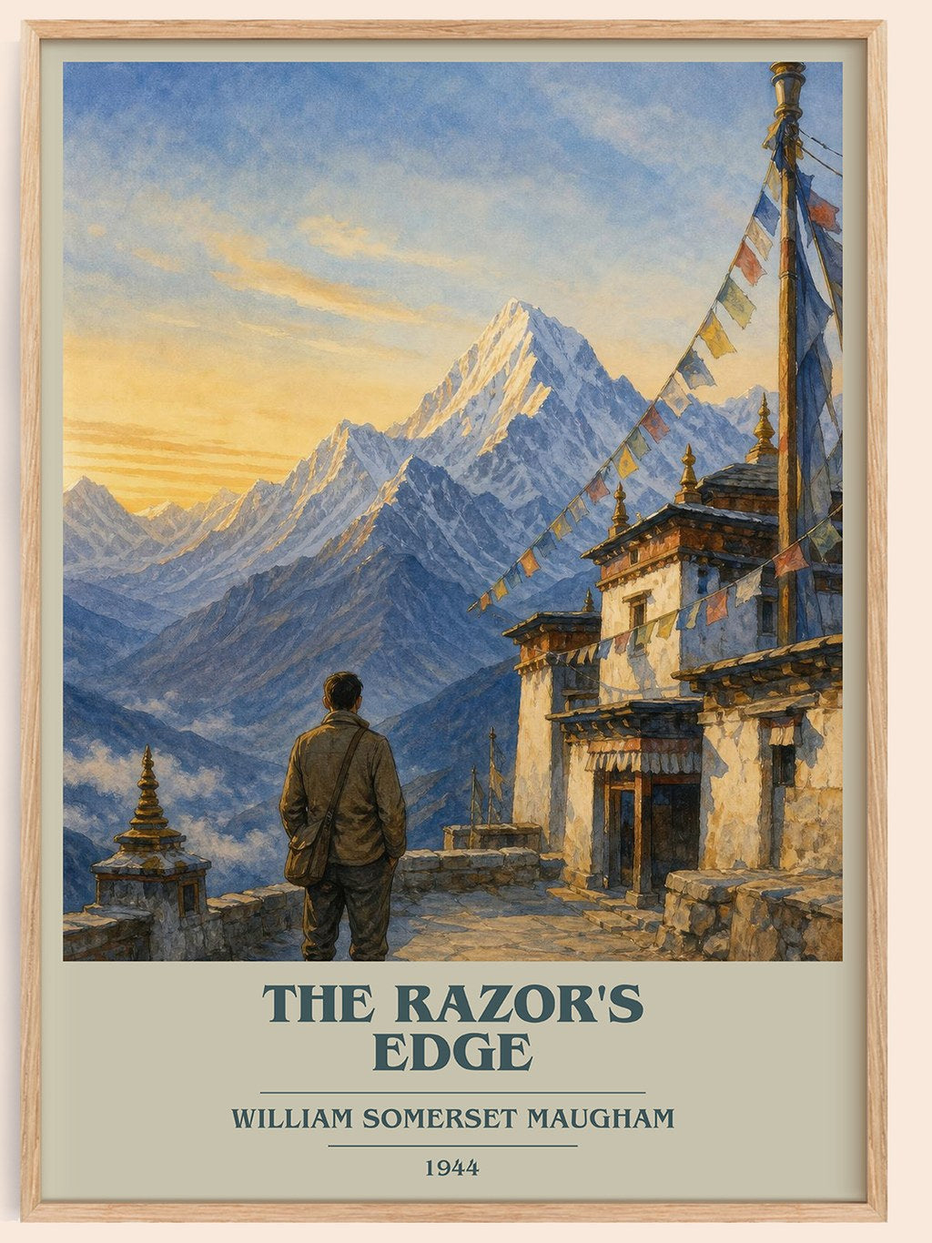 The Razor's Edge book cover book poster by William Somerset Maugham – framed literary art print