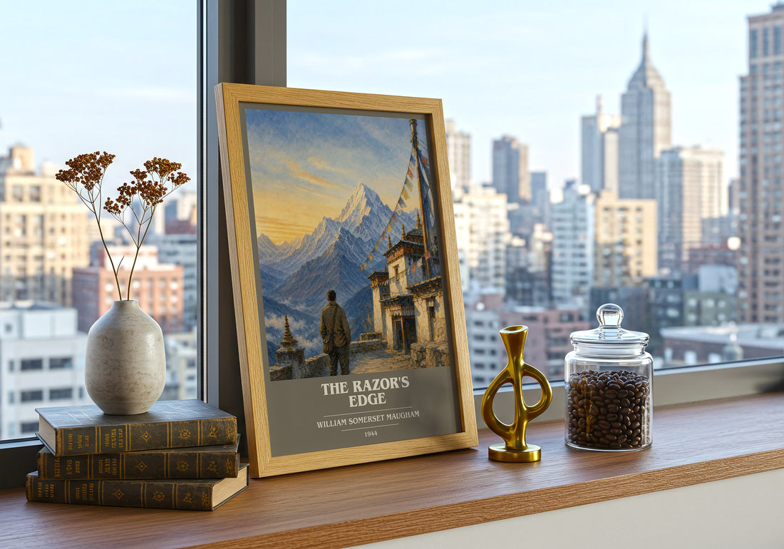 The Razor's Edge book cover print framed by window – literary home decor