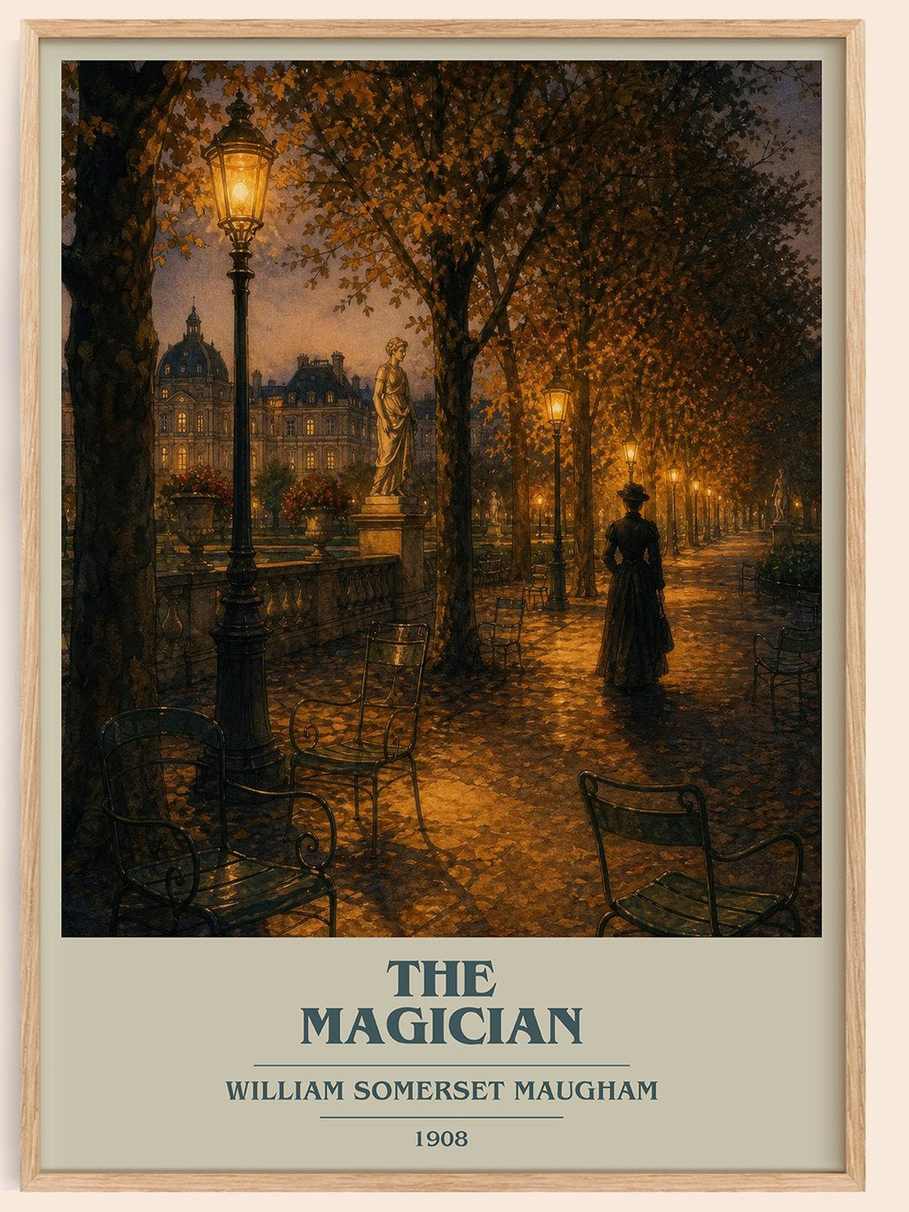 The Magician book cover book poster by William Somerset Maugham – framed literary art print