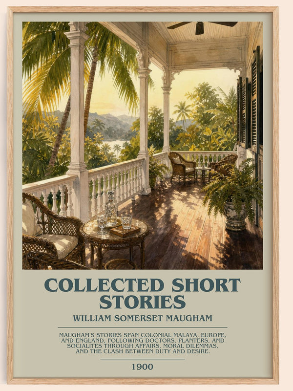 Collected short stories bookish book poster by William Somerset Maugham – framed literary art print