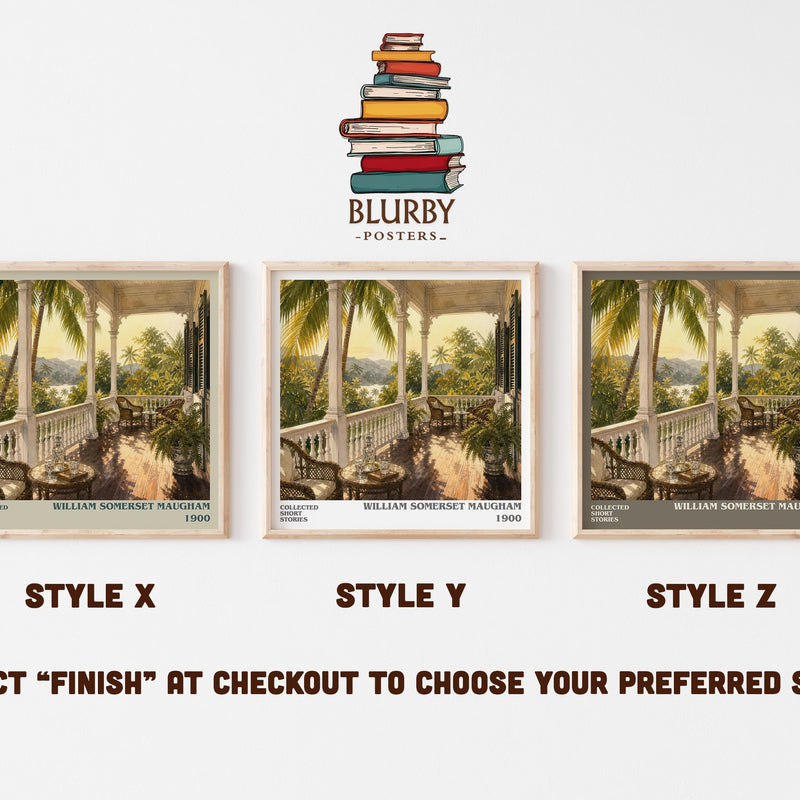 Collected short stories literary print in frame leaning in hallway – classic literature wall art