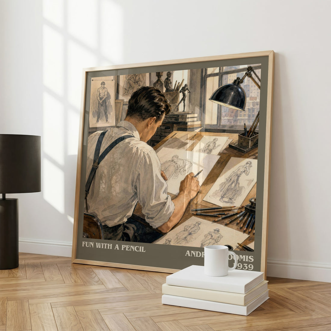 Fun With a Pencil literary print framed by window – literary home decor