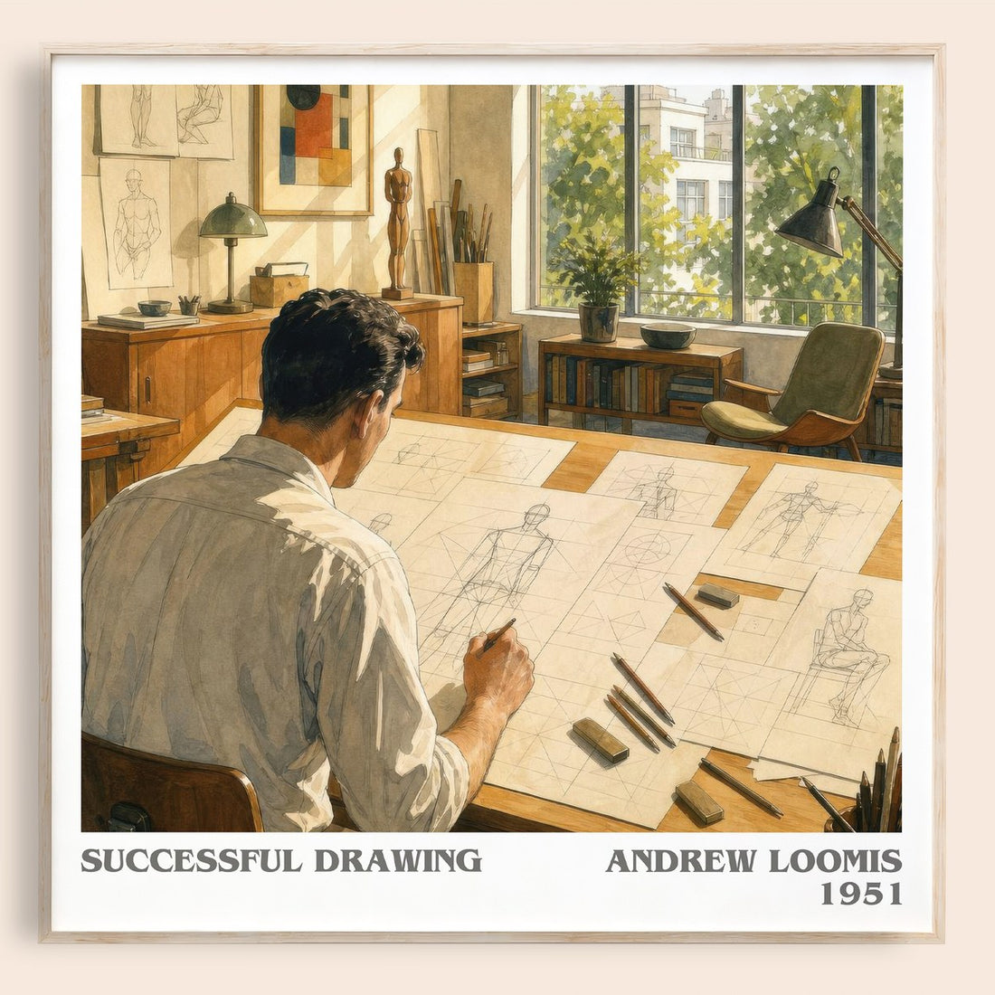 Successful drawing literary book poster by Andrew Loomis – framed literary art print