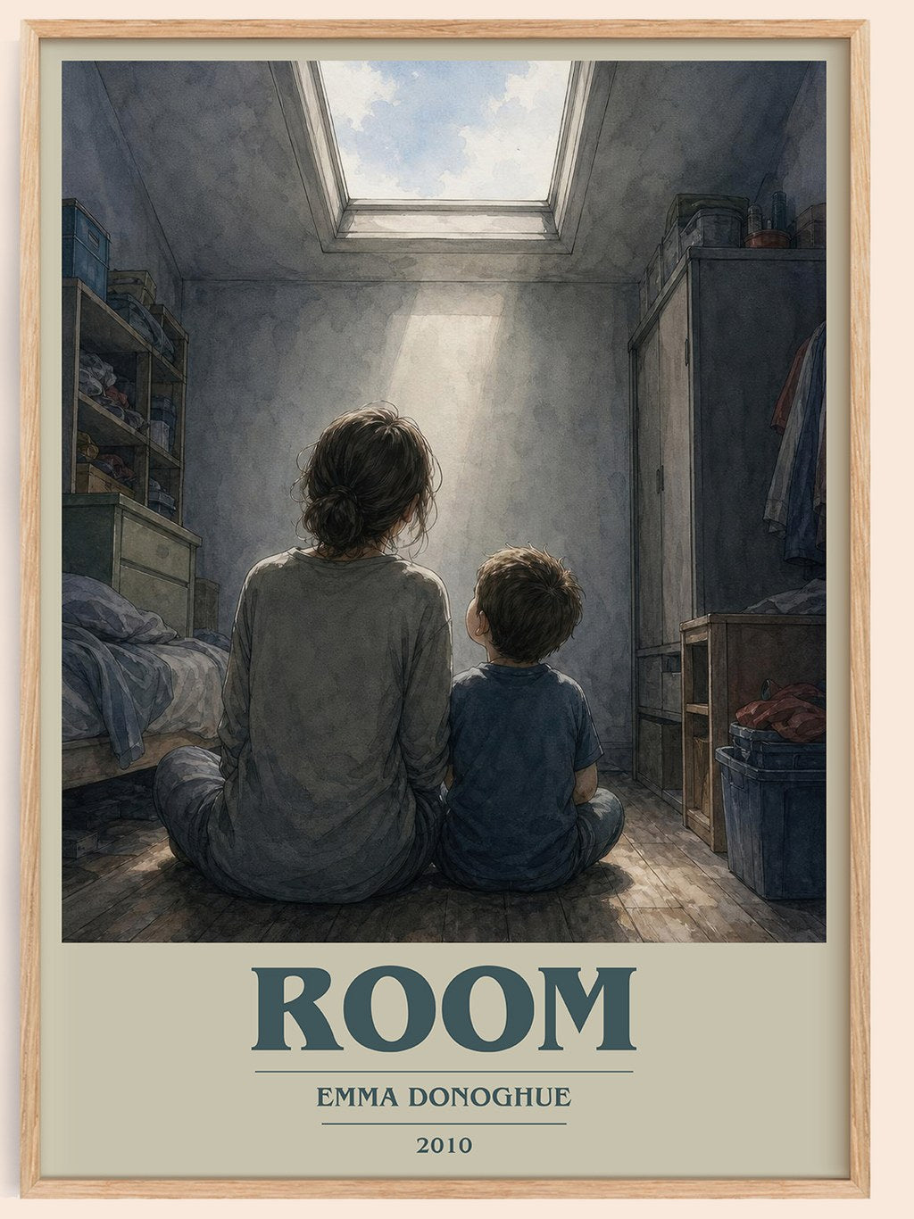 Room book cover book poster by Emma Donoghue – framed literary art print