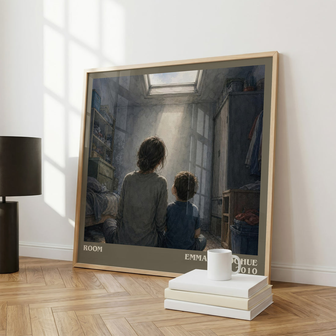 Room literary print framed by window – literary home decor